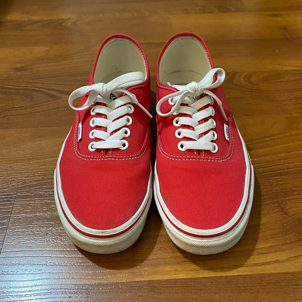 VANS Off-the-wall Red Classic Low Canvas Sneakers Shoes